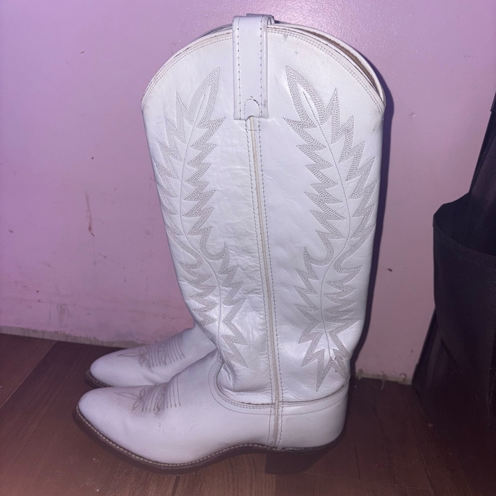 White Dan Post  Western Cowboy Boots